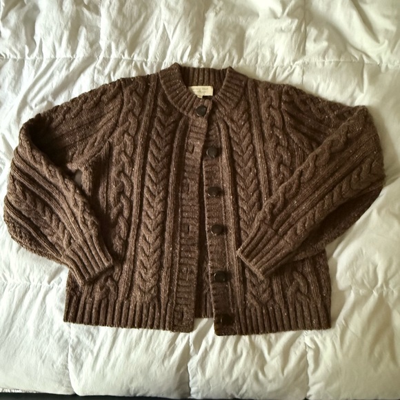 Sezane Andina Cardigan Chunky Cable Knit Brown Sweater NWOT - Picture 7 of 15